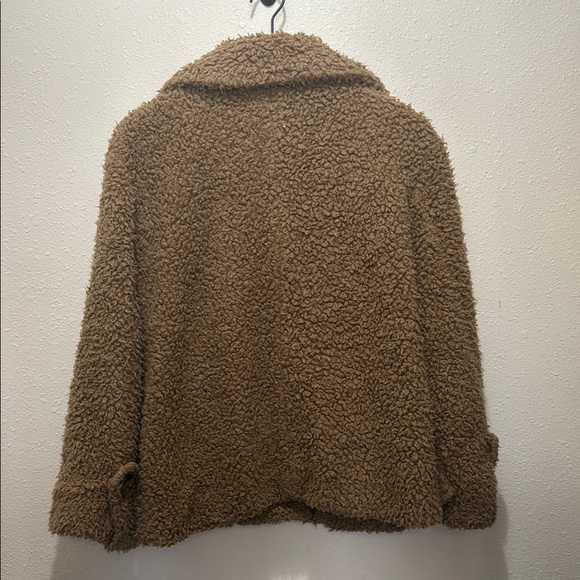 Free People Cozy Brown Sherpa Jacket, Size S - Picture 4 of 4